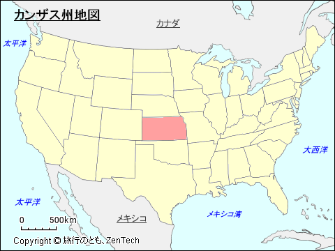 アメリカ合衆国カンザス州地図