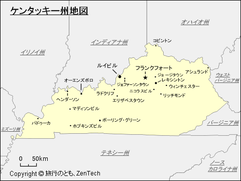 ケンタッキー州地図