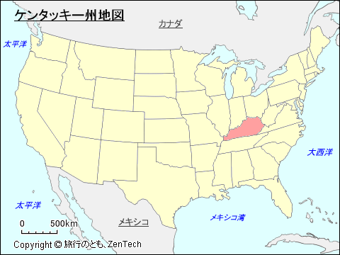 アメリカ合衆国ケンタッキー州地図