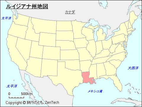 アメリカ合衆国ルイジアナ州地図