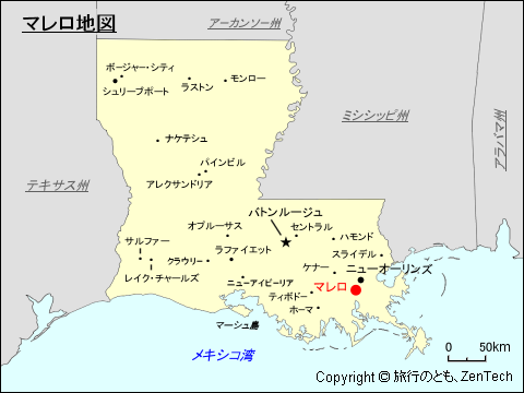 ルイジアナ州マレロ地図