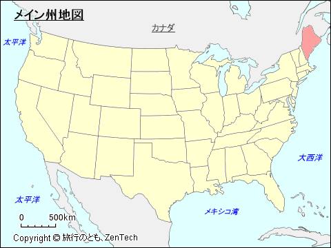 アメリカ合衆国メイン州地図