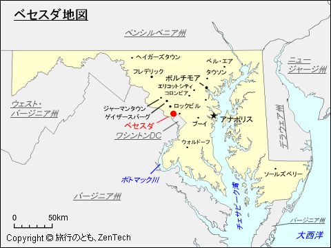 ベセスダ地図