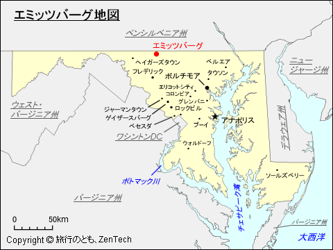 エミッツバーグ地図