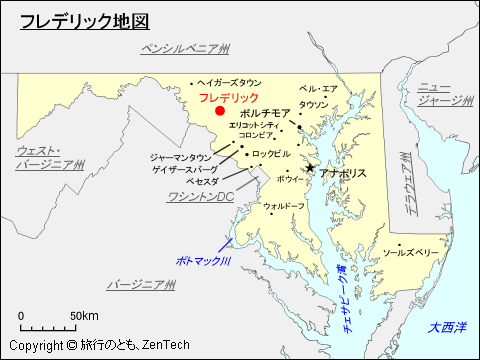 フレデリック地図