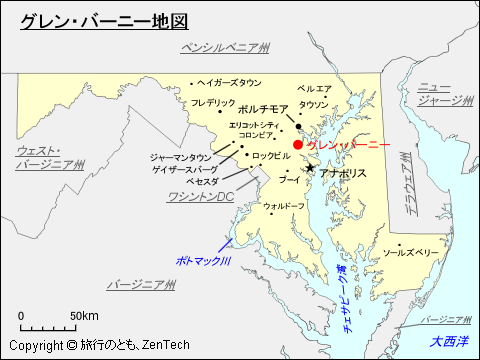 グレン・バーニー地図