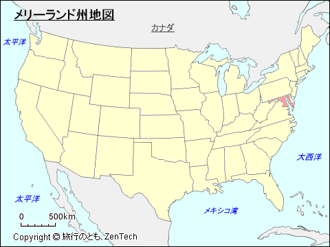 アメリカ合衆国メリーランド州地図
