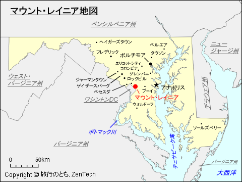 マウント・レイニア地図