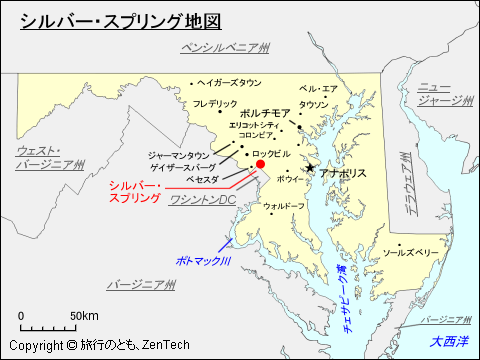 シルバー・スプリング地図