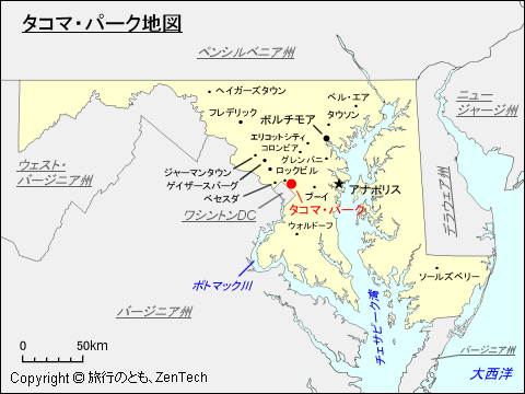 タコマ・パーク地図