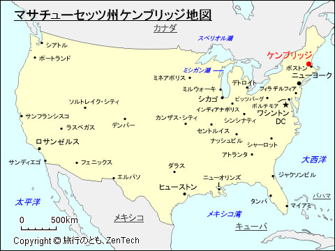 マサチューセッツ州ケンブリッジ地図