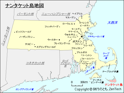 ナンタケット島地図