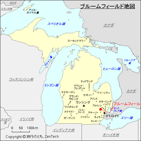 ブルームフィールド地図