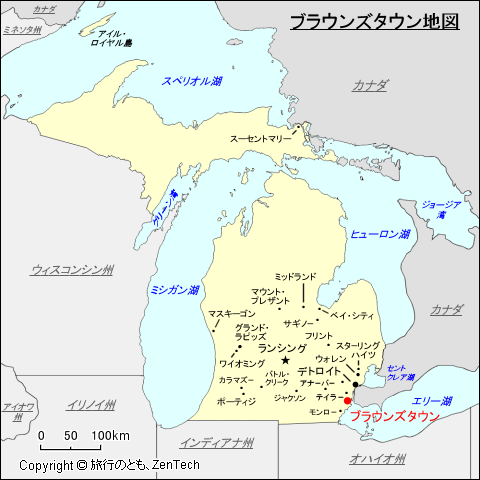 ブラウンズタウン地図