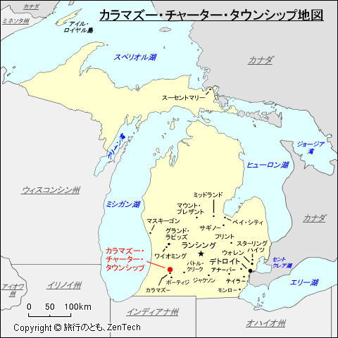 カラマズー・チャーター・タウンシップ地図