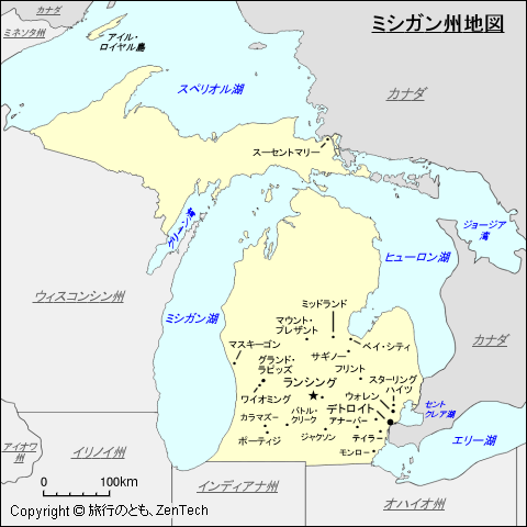 ミシガン州地図