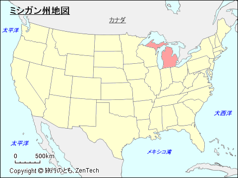 アメリカ合衆国ミシガン州地図