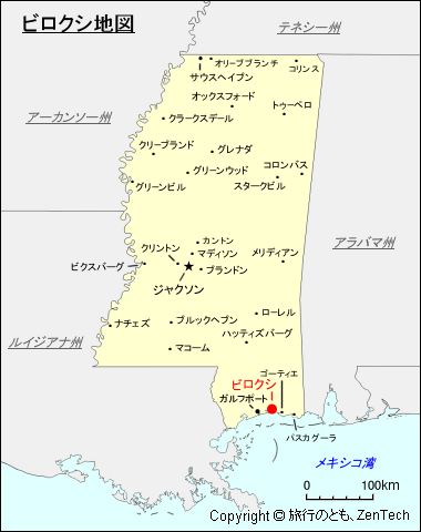 ミシシッピ州ビロクシ地図