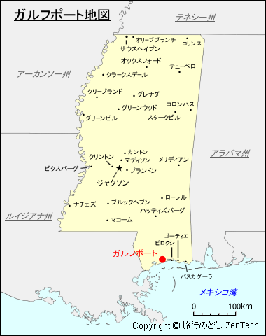 ミシシッピ州ガルフポート地図