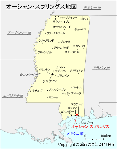 オーシャン・スプリングス地図