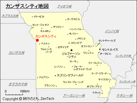 ミズーリ州カンザスシティ地図