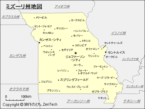 ミズーリ州地図