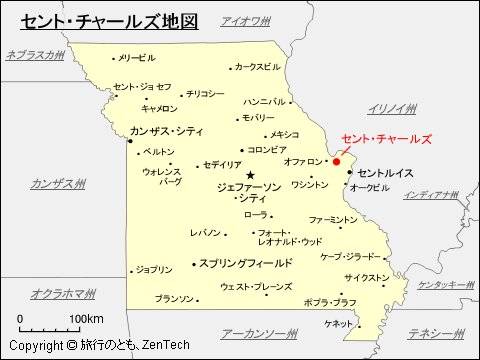 セント・チャールズ地図