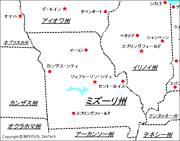 ミズーリ州 地図