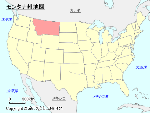 アメリカ合衆国モンタナ州地図