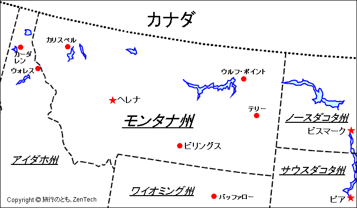モンタナ州 地図