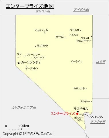 ネバダ州エンタープライズ地図