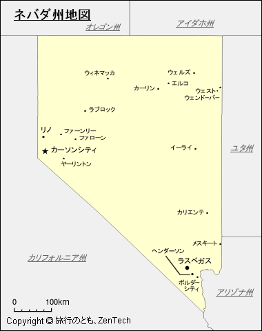 ネバダ州地図