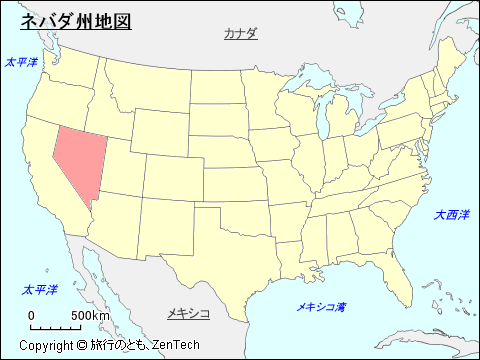アメリカ合衆国ネバダ州地図