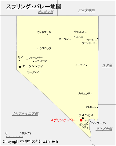 ネバダ州スプリング・バレー地図
