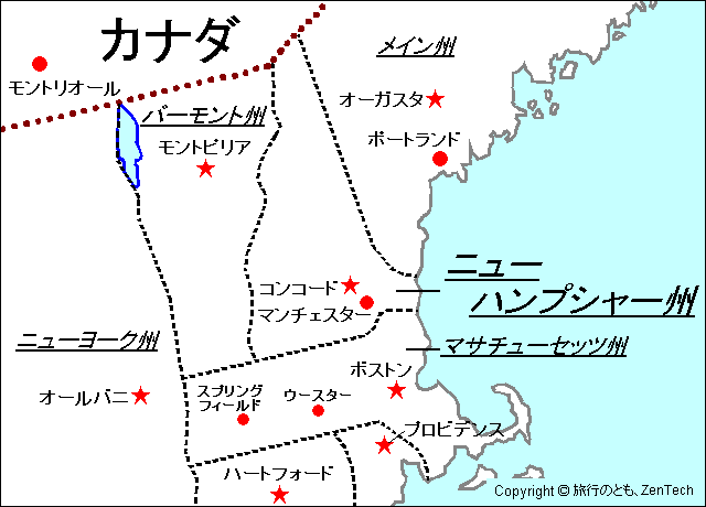 ニューハンプシャー州 地図