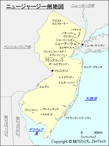 ニュージャージー州地図