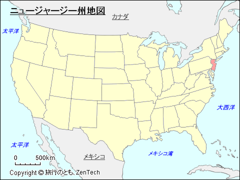 アメリカ合衆国ニュージャージー州地図