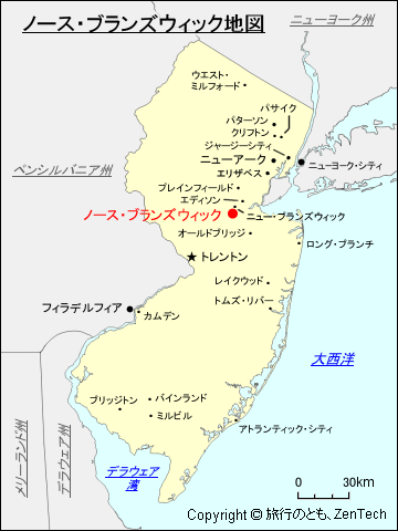 ノース・ブランズウィック地図