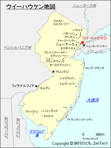 ウイーハウケン地図