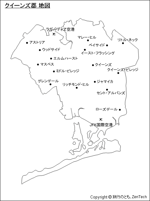 クイーンズ郡 白地図