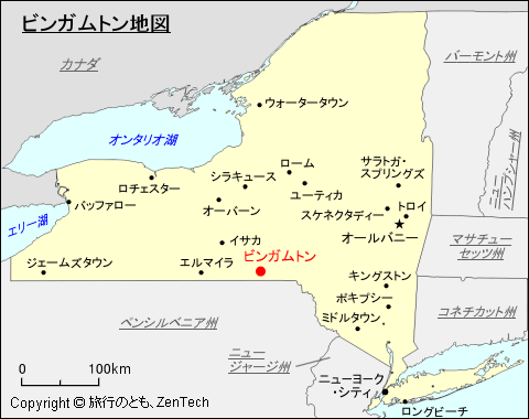 ビンガムトン地図