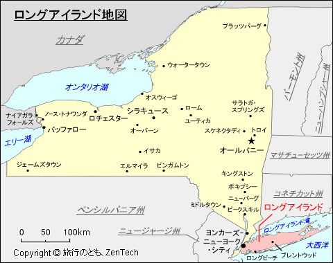 ニューヨーク州ロングアイランド地図