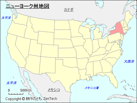 アメリカ合衆国ニューヨーク州地図