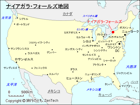 ナイアガラ・フォールズ地図