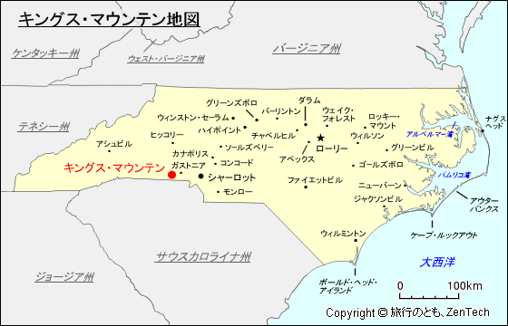 キングス・マウンテン地図