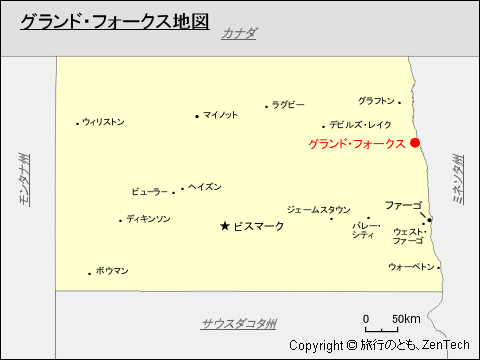 グランド・フォークス地図