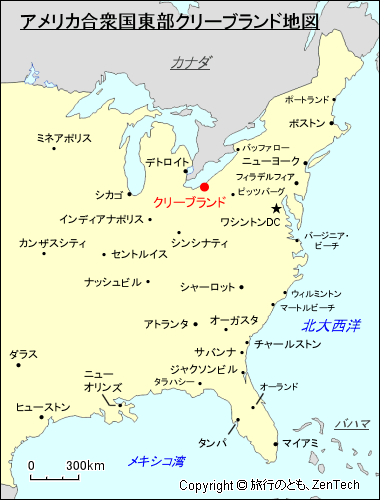 アメリカ合衆国東部クリーブランド地図