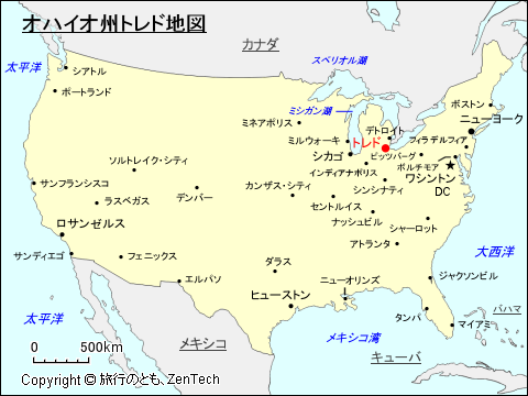 オハイオ州トレド地図