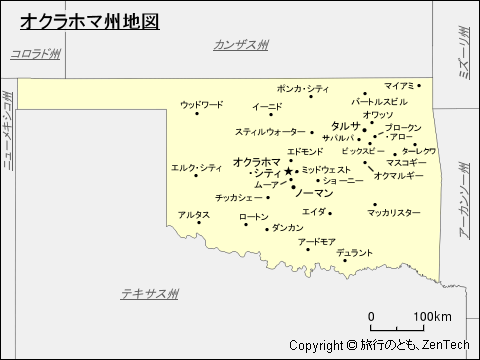 オクラホマ州地図