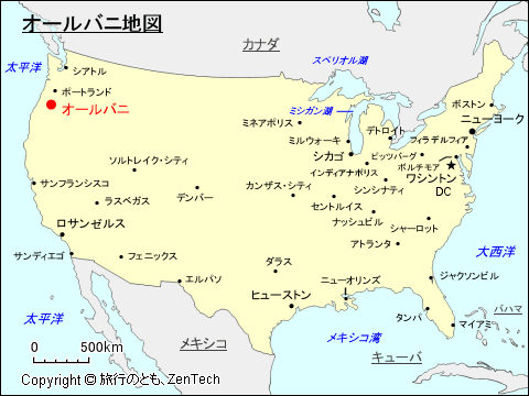 オールバニ地図